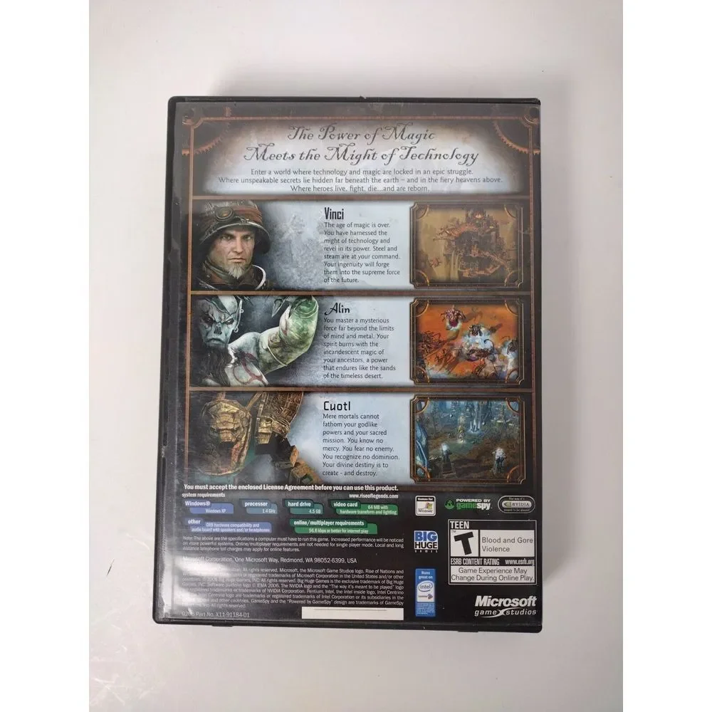 Rise of Nations: Rise of Legends (PC, 2006) Complete Box Game COMPLETE ~ EUC